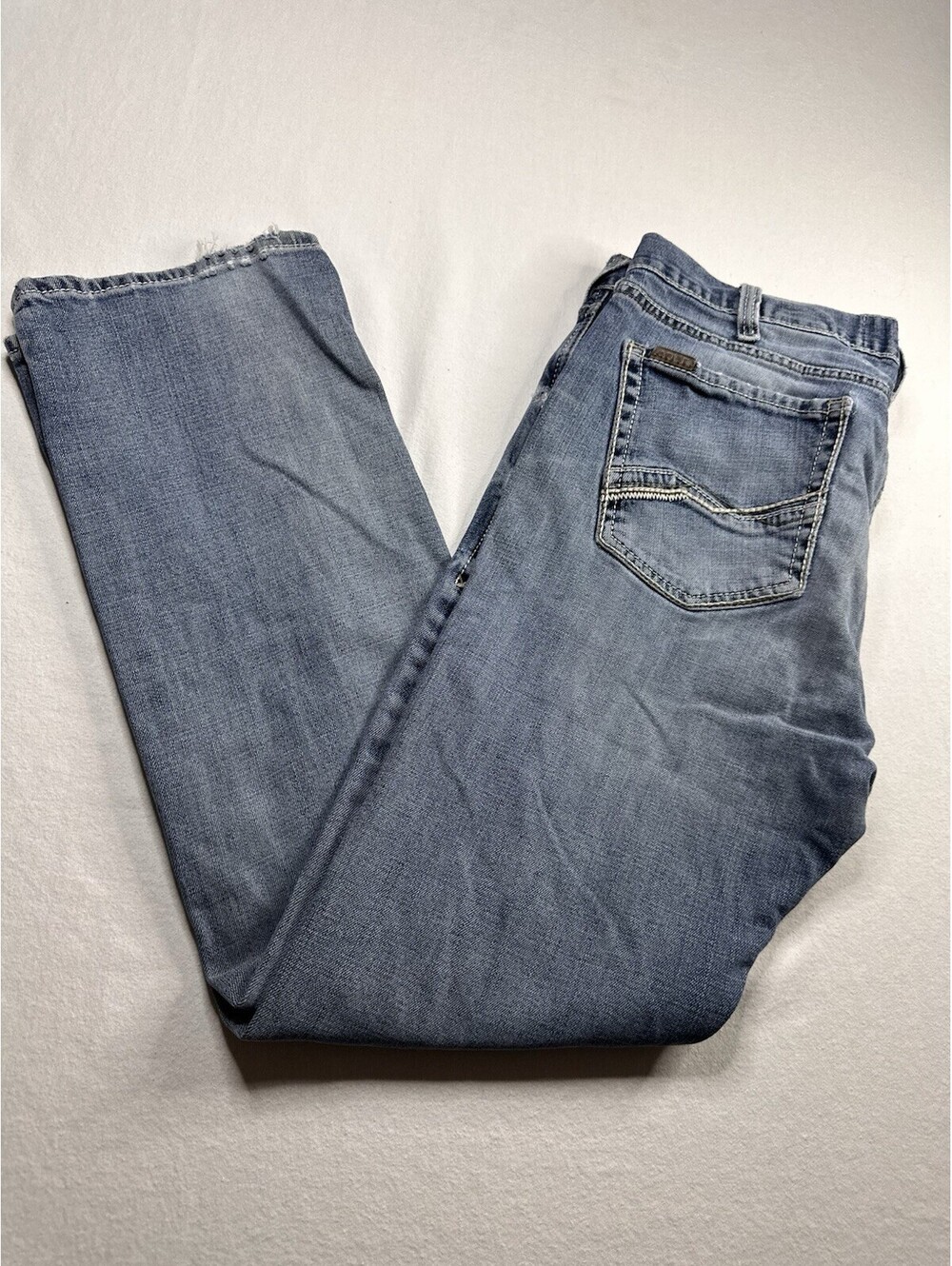 Ariat M7 Rocker Straight Jeans Mens 38x32 Blue Medium Wash Relaxed Stretch Denim